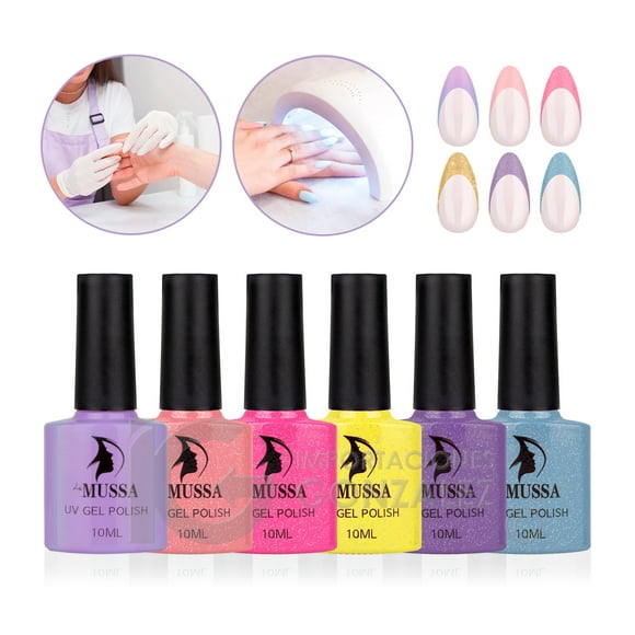 Esmaltes Para Uñas Mussa Gelish Semipermanente 10 ml x 6 unidades