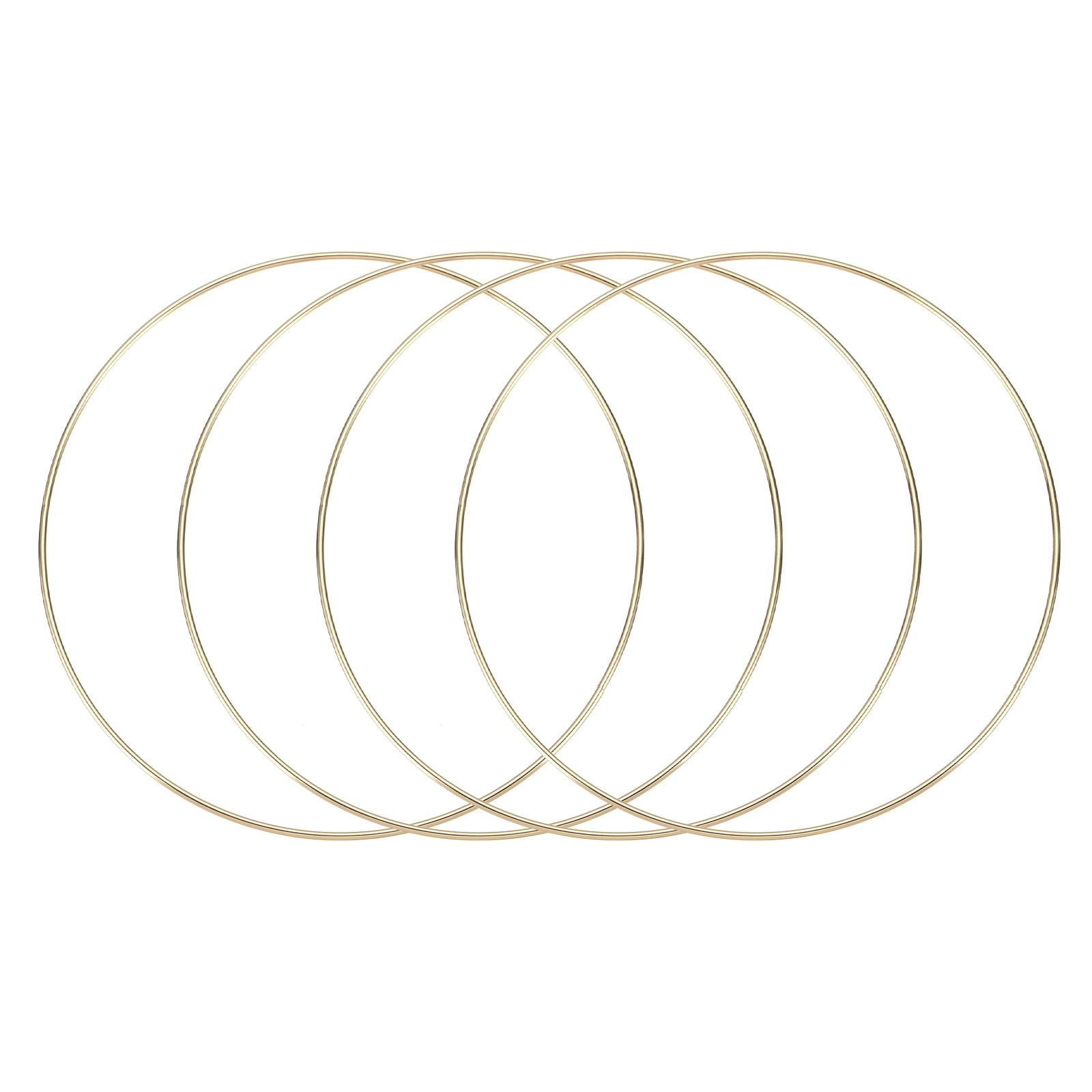 Uxcell 4Pcs Dream Catcher Rings Metal Craft Hoops Floral Hoops 7.5" Macrame Hoops Rings for DIY Crafts Gold