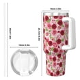 thumbnail image 4 of Uemuo Rose Flowers Print 40oz Ice Bully With Handle And Straw Stainless Steel Vacuum Insulated Cup And 2 In 1 Straw Lid Insulated Travel Tumbler, 4 of 8