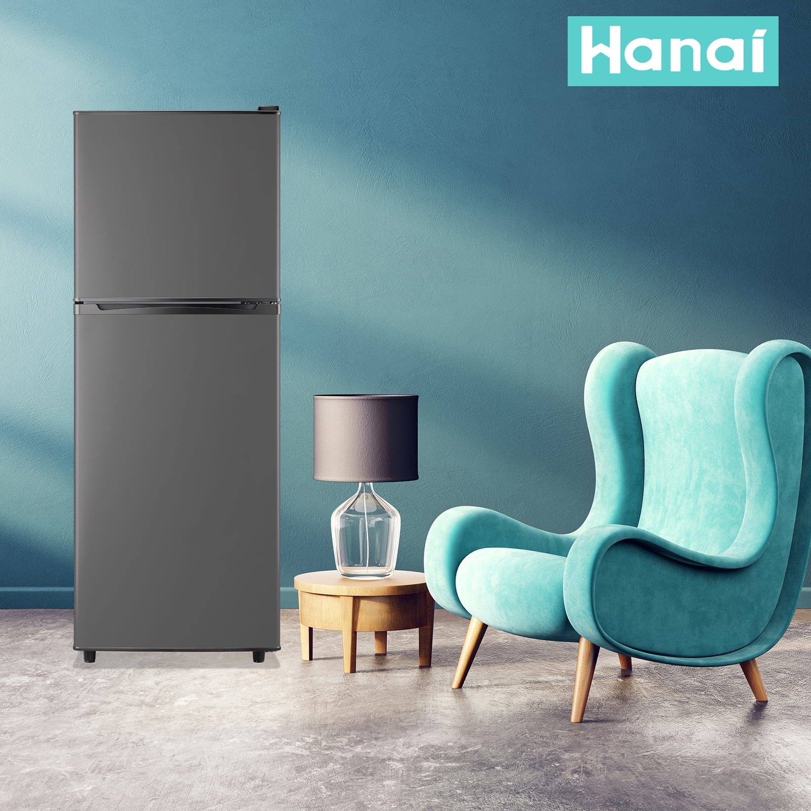 WANAI 4.5 Cu.ft Large Size Mini Fridge with 7 Adjustable Thermostat Compact Refrigerator Dark Grey