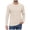 Beige, variant on COOFANDY Men's Waffle Knit Long Sleeve T-Shirt, Crew Neck Thermal Pullover with Chest Pocket, Slim Fit Soft Casual Shirt for Fall Winter Daily Wear