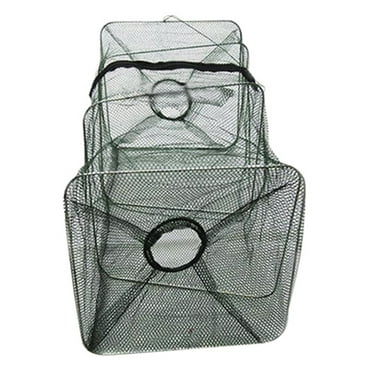 LIMEI Nylon Folding Crawfish Minnow Trap Fishing Bait Net, 19" x 8" x 8"
