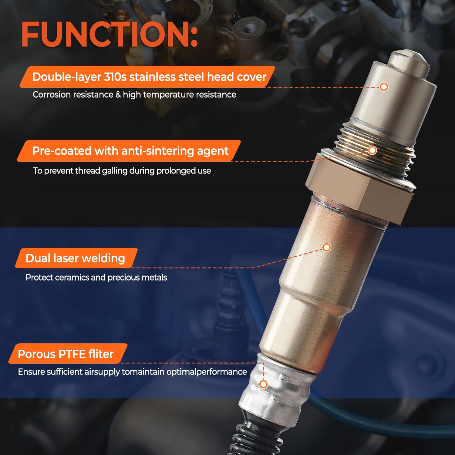 2PCS Oxygen Sensor Upstream Downstream O2 Sensor Compatible with 2011-2016 Chevy Cruze 2012-2020 Chevy Sonic 2013-2020 Chevy Trax 1.4L L4, 2013-2021 Buick Encore 1.4L L4 Replace 234-4528 234-4529