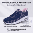 thumbnail image 6 of REABO Women's Wide Toe Box Walking Shoes Sneakers with Arch Support,Blue/Pink, Size 10.5, 6 of 9