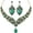 Green, variant on Beaded Necklace and Earring Set with Rhinestone Chains, Clear Stones, Fashion Jewelry Accessories for Women