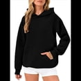 thumbnail image 1 of Sudadera con Capucha para Mujer, de Forro Extragrande, de Larga, Cómoda e Informal, Estilo Otoño 2025, Ropa Y2K Negro L, 1 of 8