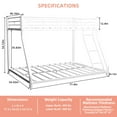 thumbnail image 2 of Alvantor Twin over Full Bunk Bed for Kids & Adults Low Metal Heavy-Douty Bunk Beds Frame with Full-Length Guardrails Black, 2 of 6