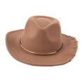 thumbnail image 5 of amagogo Cowboy Hat Cap Summer Big Brim Sunhat Women Men Props Versatile Cowgirl Hat Jazz Hat for Outdoor Carnival Party Winter Autumn Camel Color, 5 of 9