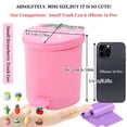 thumbnail image 5 of Mini Automatic Wastebasket, Small Strawberry Swing Lid Trash Can, Tiny Garbage Bin for Desk, Office, Kitchen, Bathroom Vanity, Bedroom Tabletop & Home Essentials, 5 of 7