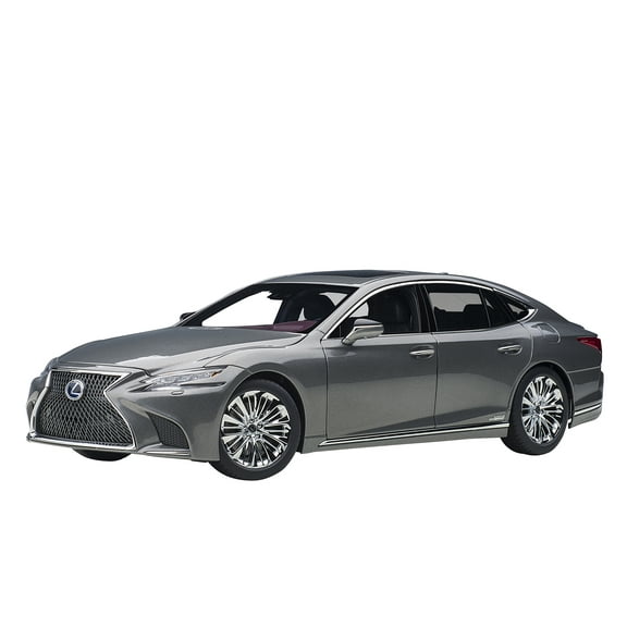 Lexus LS500h Manganese Luster Gray Metallic with Crimson and Black Interior 1/18 Model Car by Autoart
