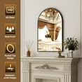 thumbnail image 2 of Anyrose 36"x 24" Arched Bathroom Mirror Vanity Wall Mirror,Black, 2 of 7