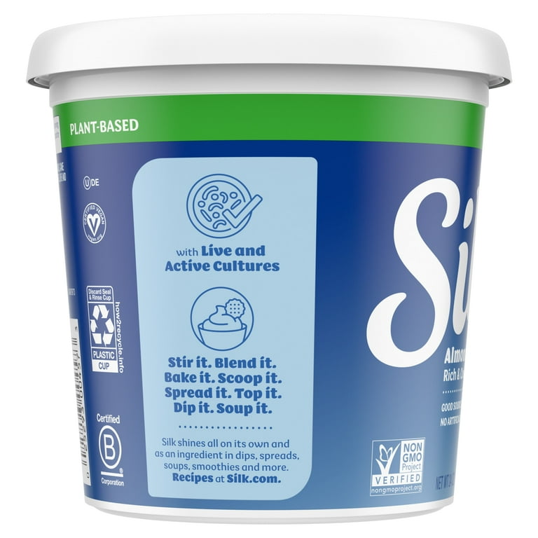 Silk Dairy Free, Plain Plant Based, Almond Milk Yogurt Alternative