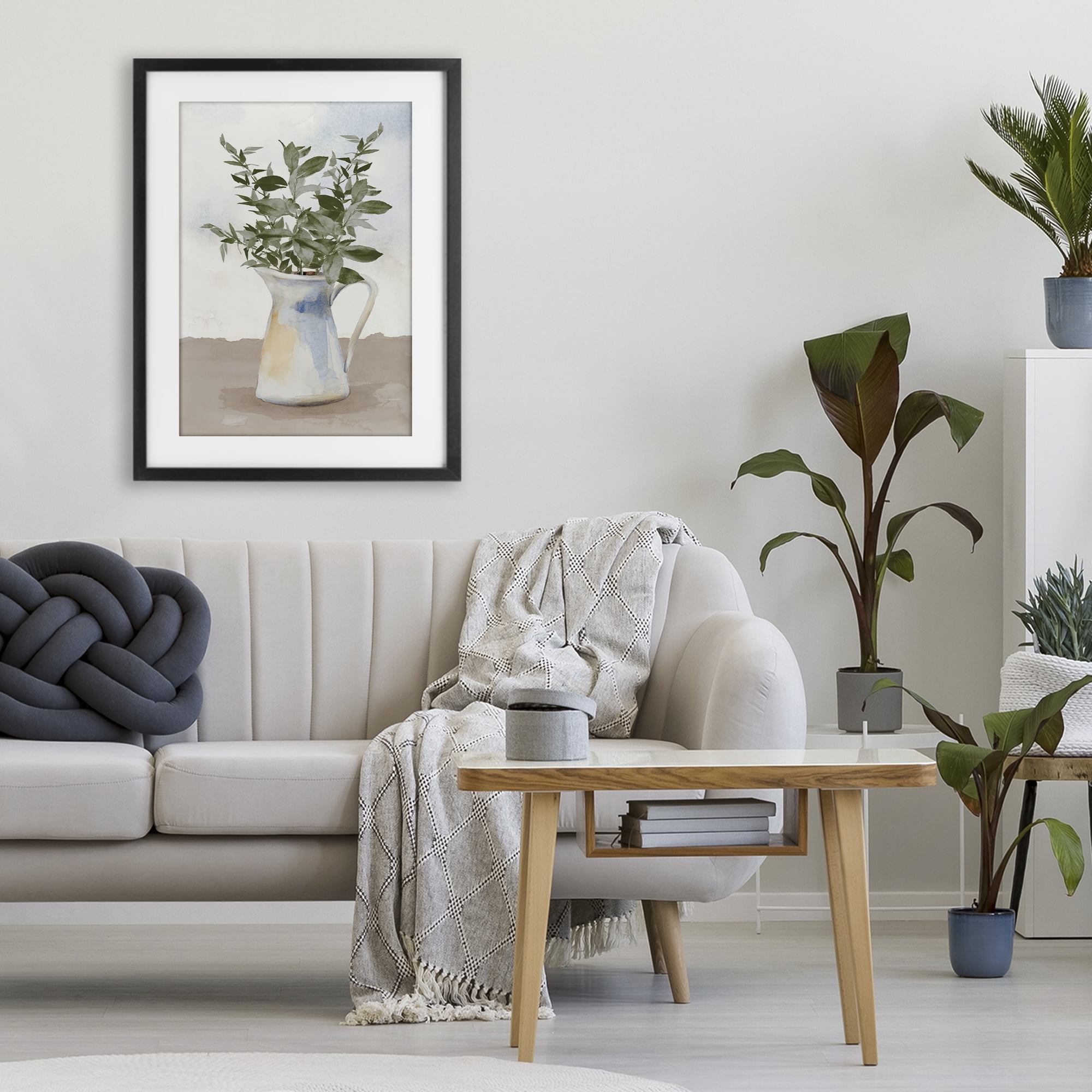 Stupell Industries Eucalyptus Botanicals Vase Black Framed Print Under Glass, design by Lanie Loreth