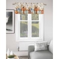 thumbnail image 2 of Thanksgiving Fall Kitchen Curtain Valances for Windows Farmhouse Short Curtains, Vintage Orange Blue Pumpkin Leaves Rod Pocket Valance Curtain for Bedroom Cafe Living Room 60"x18", 2 of 8