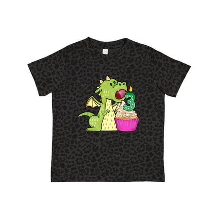 

Inktastic Dragon Cupcake 3rd Birthday Gift Toddler Boy or Toddler Girl T-Shirt