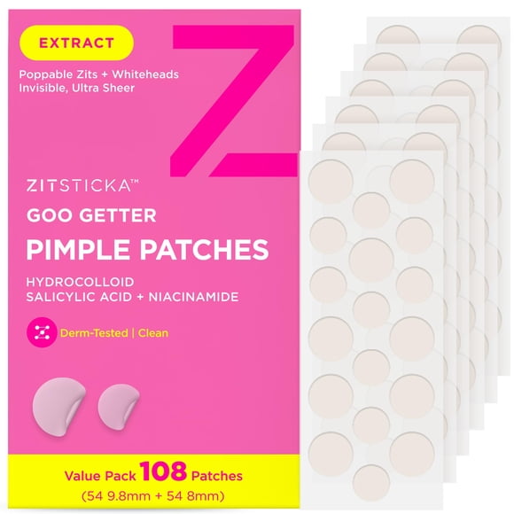 Pimple Patches ZitSticka GOO GETTER para rostro y cuerpo, paquete de 108