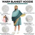 thumbnail image 5 of Teal Marble Gold Wave Pattern Wearable Oversized Blanket,Wearable Blanket Hoodie for Adults,Cozy Hooded Blankets with Super Pockets,Super Warm Fuzzy Pullover for Women & Men, 5 of 6