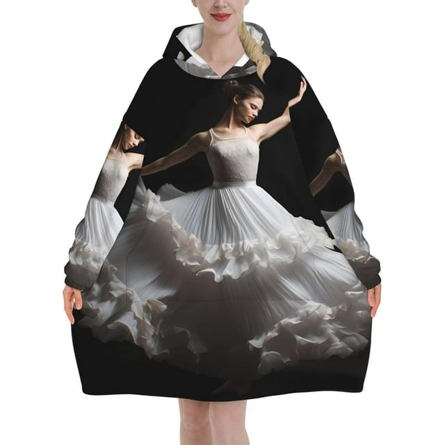 Couverture à Capuche Anges Fleuris pour Femmes et Hommes Adultes Couverture Portable Surdimensionnée Douce et Chaude