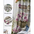 thumbnail image 6 of Spring Daisy Blackout Curtains 45 Inches Long, Kitchen Black Out Window Treatments, Flowers Farmhouse Leaves Floral Pots Countryside Thermal Lined Drapes for Small Window with Grommet 42"x45", 6 of 8