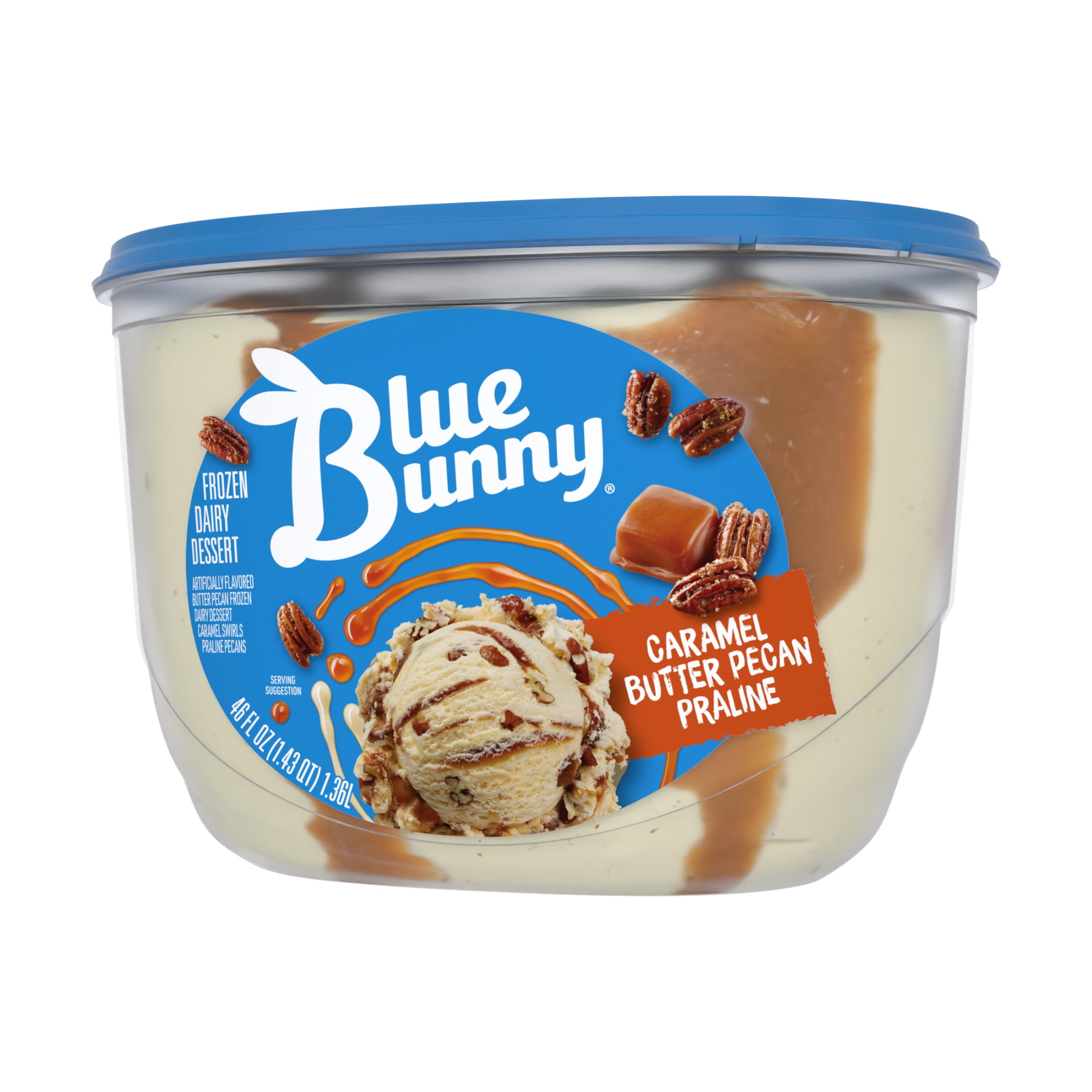 Blue Bunny Caramel Butter Pecan Praline Premium Frozen Dessert, 46 fl oz