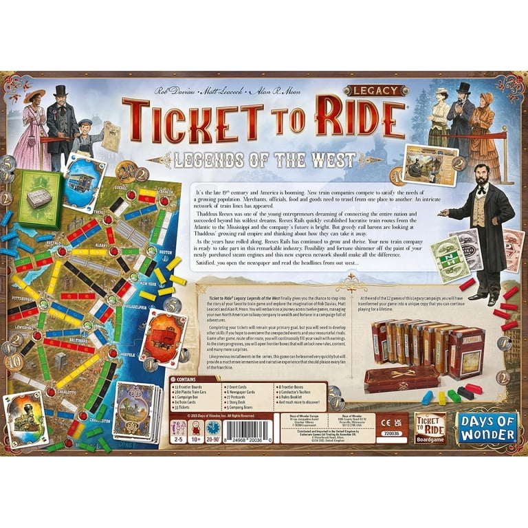 Days of Wonder Ticket to Ride Legacy: Legends of The West Board