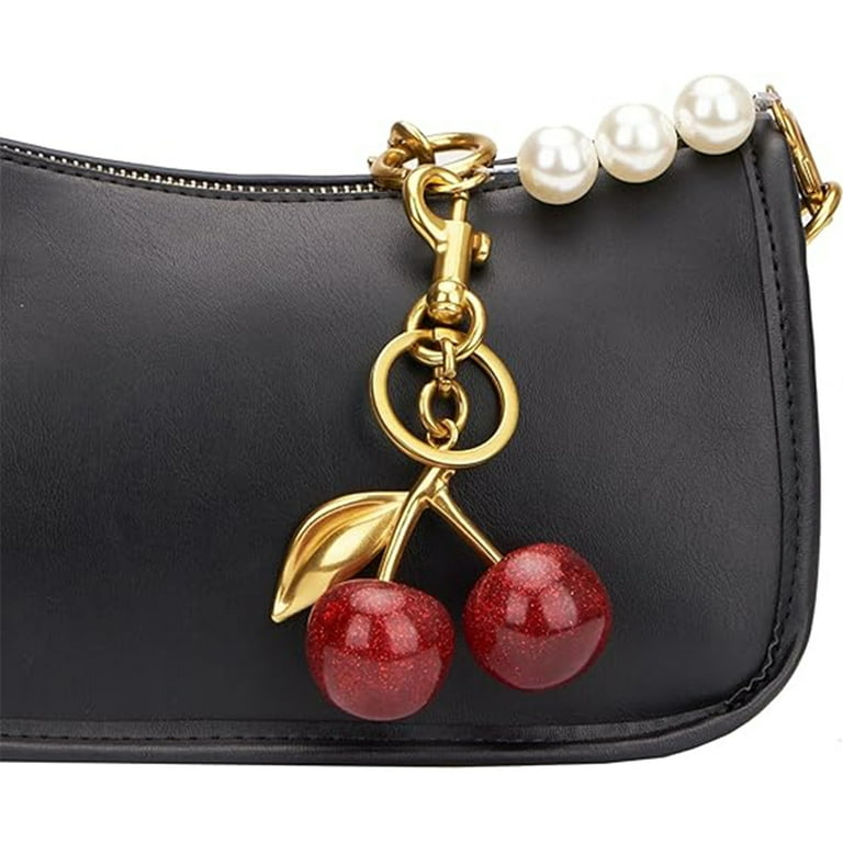 Cherry Bag Charm, Cherry Keychain Accessory Purse Charm