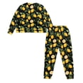 thumbnail image 6 of FOR U DESIGNS Black Lemon Pajama Sets for Women 2 Piece Long Sleeve Crew Neck Tops and Pants 2 Piece Size Small Drawstring Pajamas Pants with Pockets Sleepwear for Women, 6 of 6