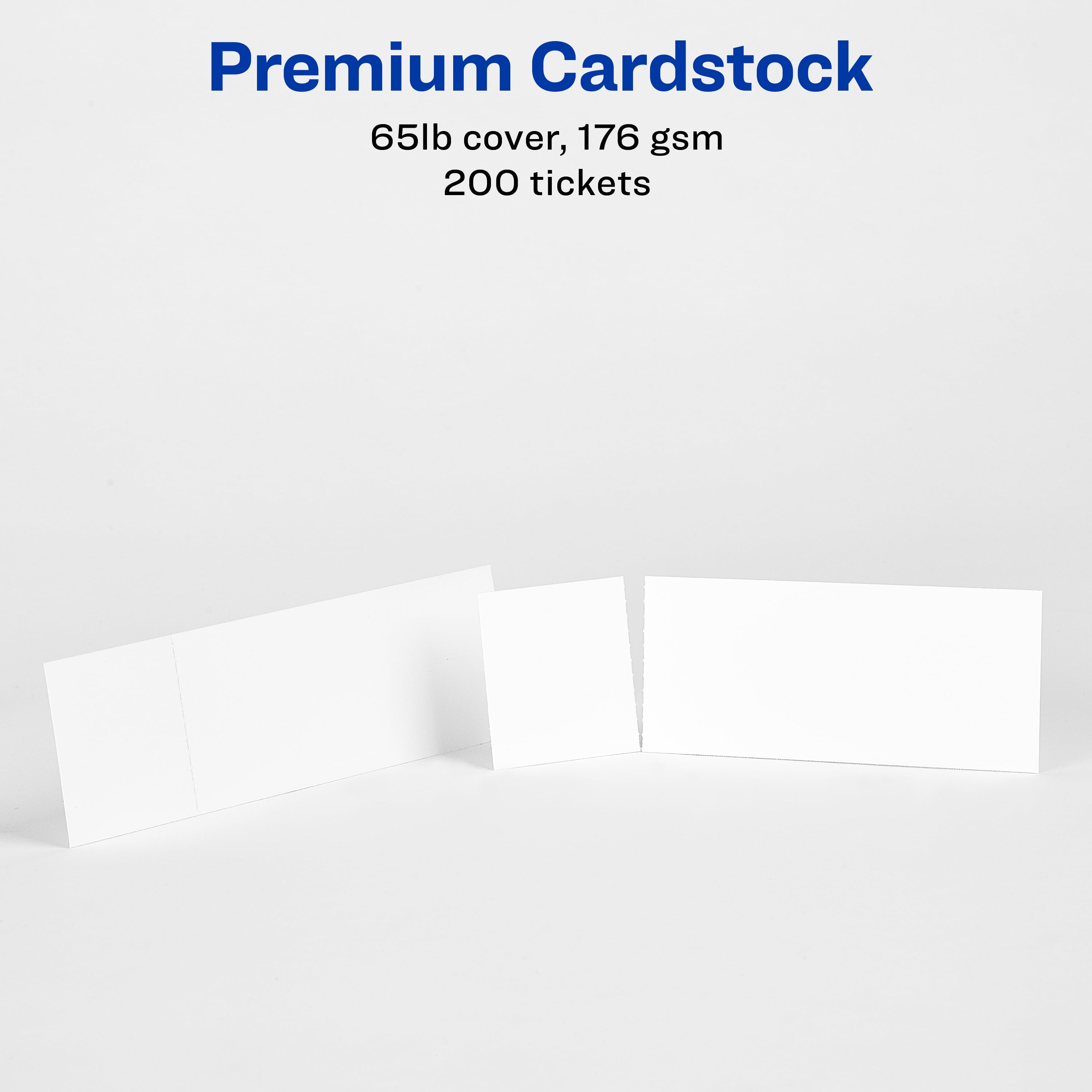 Avery Tickets, 1.75" x 5.5", Matte White, 200ct (16154) - 5 Pack