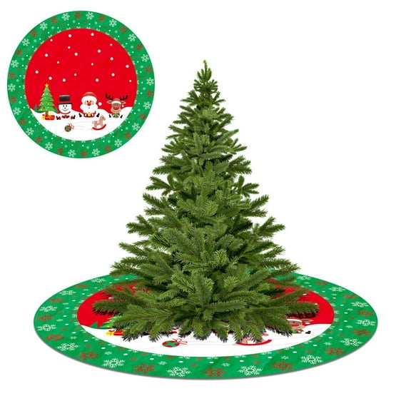 Christmas Tree Skirt Christmas Tree Collar for Christmas Holiday Decorations Indoor Outdoor Christmas Tree Ornament Christmas Tree Mat(Red2)
