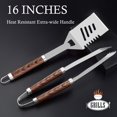 thumbnail image 2 of 26pcs Grilling Gifts For Men  Dad Father's Day Stainless Steel Bbq Grill Accessories Tools Set Heavy Duty Utensils Kit With Apron Thermometer Mats In Aluminum Case Brown, 2 of 6
