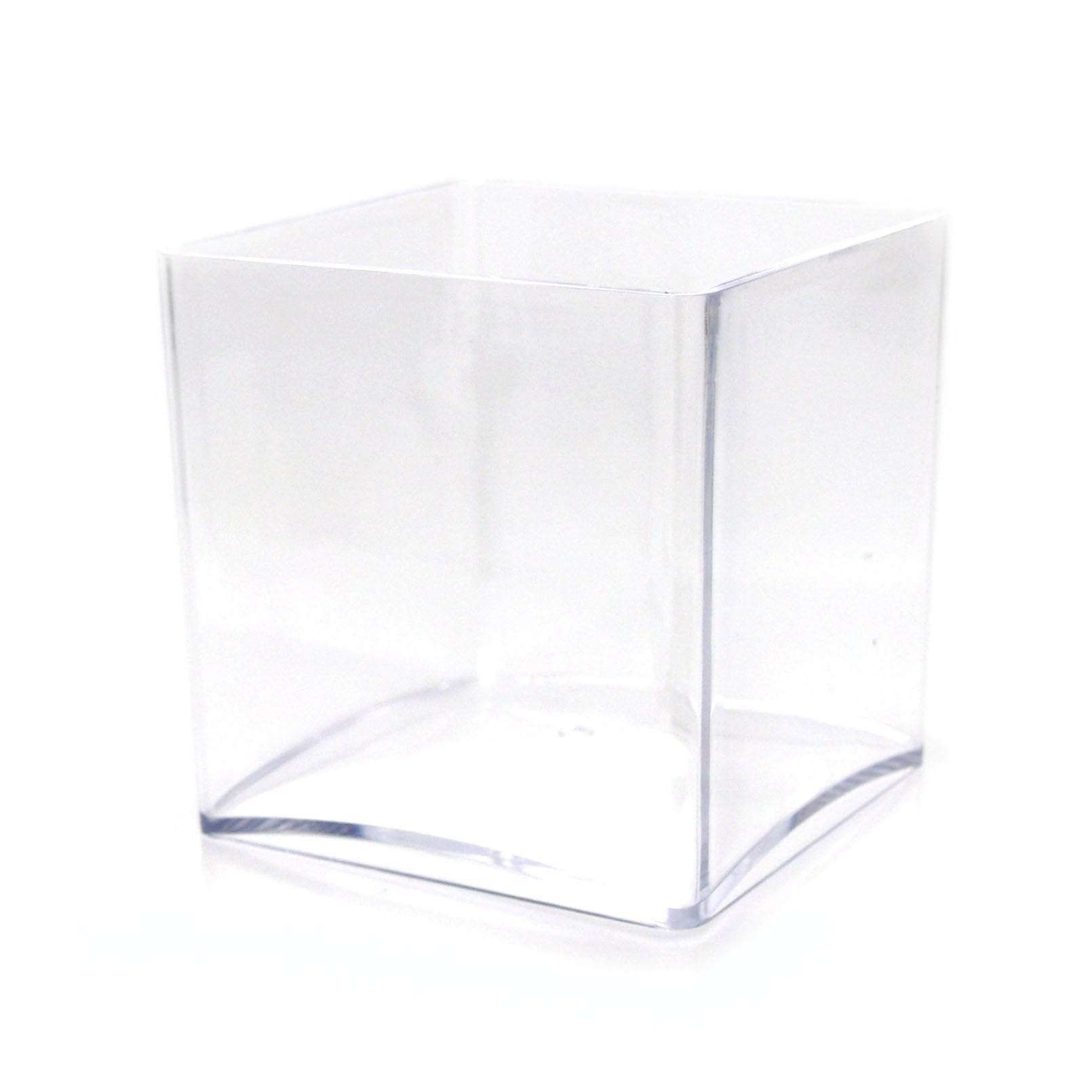 10 cm acrylique transparent vase cube Petit Léger Durable Plastique Design Récipient 