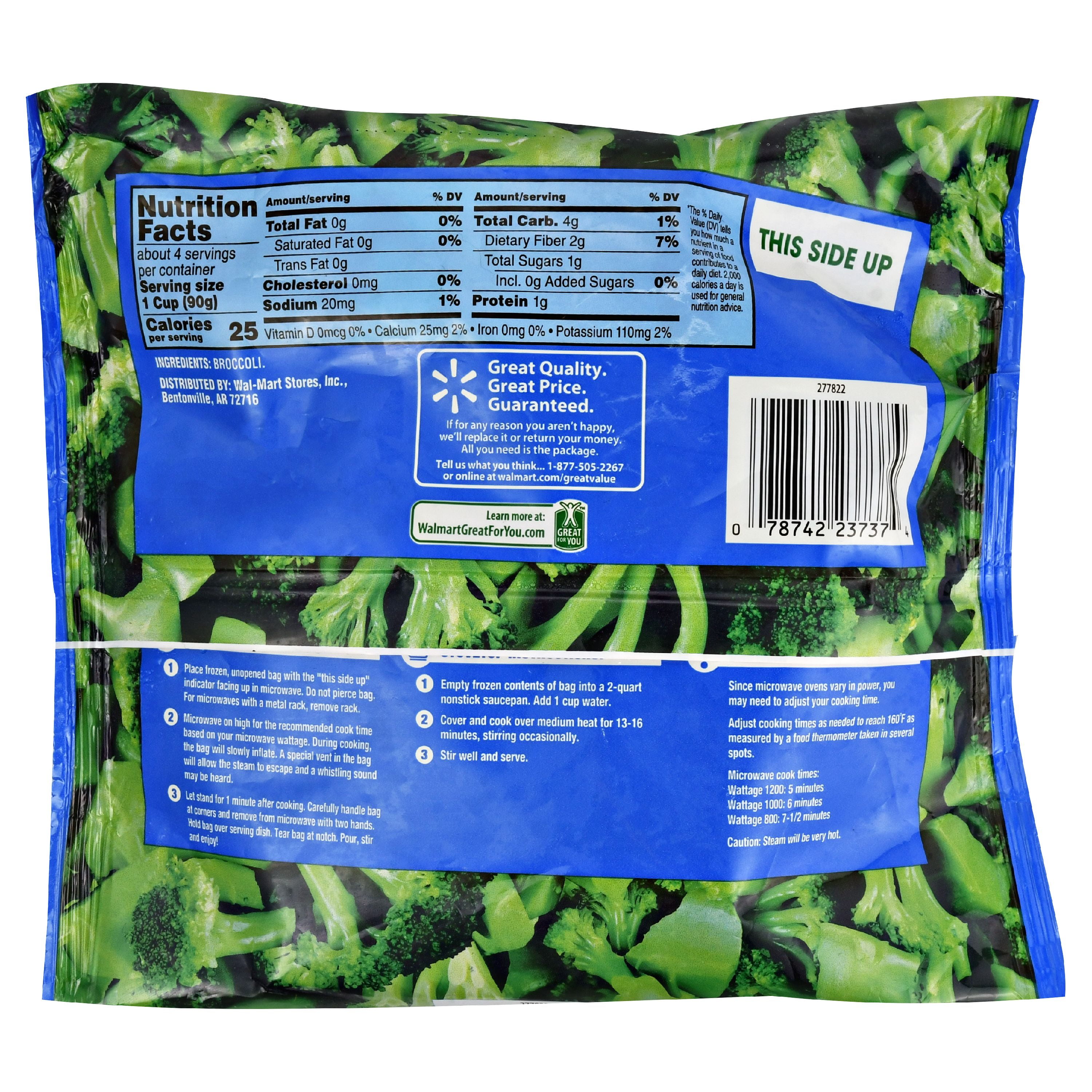 Great Value Steamable Broccoli Florets Nutrition Broccoli Walls