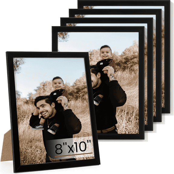Graduation photo frame set, 5 black8x10 photo frame display boards and multifunctional photo collage frames, suitable for wall or table display, making it a creative choice