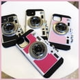 thumbnail image 2 of Emily in Paris Phone Case for iPhone 12 Mini Cute 3D Vintage Camera Phone Case with Lanyard Adjustable Shoulder Strap Unique Cool Silicone PC Case for iPhone 12 Mini Girls Women Rose Red, 2 of 11
