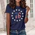 thumbnail image 4 of adaychics Womens American Flag Shirt 76 Print Patriotic Stars and Stripes Shirt Short Sleeve Tops for Daily Wear Vacation, 4 of 7