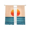 thumbnail image 6 of Orange Blue Stripe Sheer Curtains for Living Room Bedroom Watercolor Clean-lined Abstract Sheer Curtains 63 Inch Long 2 Panels Set Light Filtering Curtain Window Treatments Drapes for Dining Room, 6 of 6