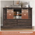 thumbnail image 6 of 10 Drawers Dresser for Bedroom,Farmhouse Wood Dresser with Smoothly Sliding Barn Doors, Chest of Drawers 55" Wide TV Stands for Living Room,Hallway,Entryway,Dark Rustic Oak, 6 of 10