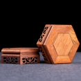 thumbnail image 5 of Base de madera roja Estatua de exhibición china Pedestal de quemador de incienso Base de madera Afortunado Sencillez, 5 of 5