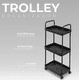 thumbnail image 2 of Carrito de Almacenamiento Negro con Ruedas Carrito Organizador Multiusos Carro de Servicio con 3 Niveles, 2 of 5