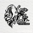thumbnail image 2 of Craftnamesign Love Is In The Hair Metal Sign, Custom Barber Shop Name Sign, Hair Salon Sign, 2 of 5