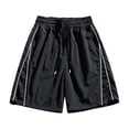 thumbnail image 4 of CAIVO Women Plus Size Cargo Athletic Shorts Lightweight Casual Sweatproof Outdoor Fitness Mid Length Training Bottoms With Zipper Pockets Elastic Waistband Simple Summer Work Solid Color Bottoms, 4 of 4