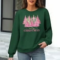 thumbnail image 2 of Womens Christmas Sweatshirts Loose Waffle Crewneck Long Sleeve Shirts Christmas Tree Printed Sweaters Casual Fashion Xmas Holiday Party Pullover Tops, 2 of 6