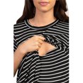 thumbnail image 6 of Ohufall Women's Maternity Tee Tops Fashion Casual Stripe Printed Round Neck Nursing T-shirts Summer Comfy Loose Short Sleeve Pregnancy Clothes for Women, 6 of 9
