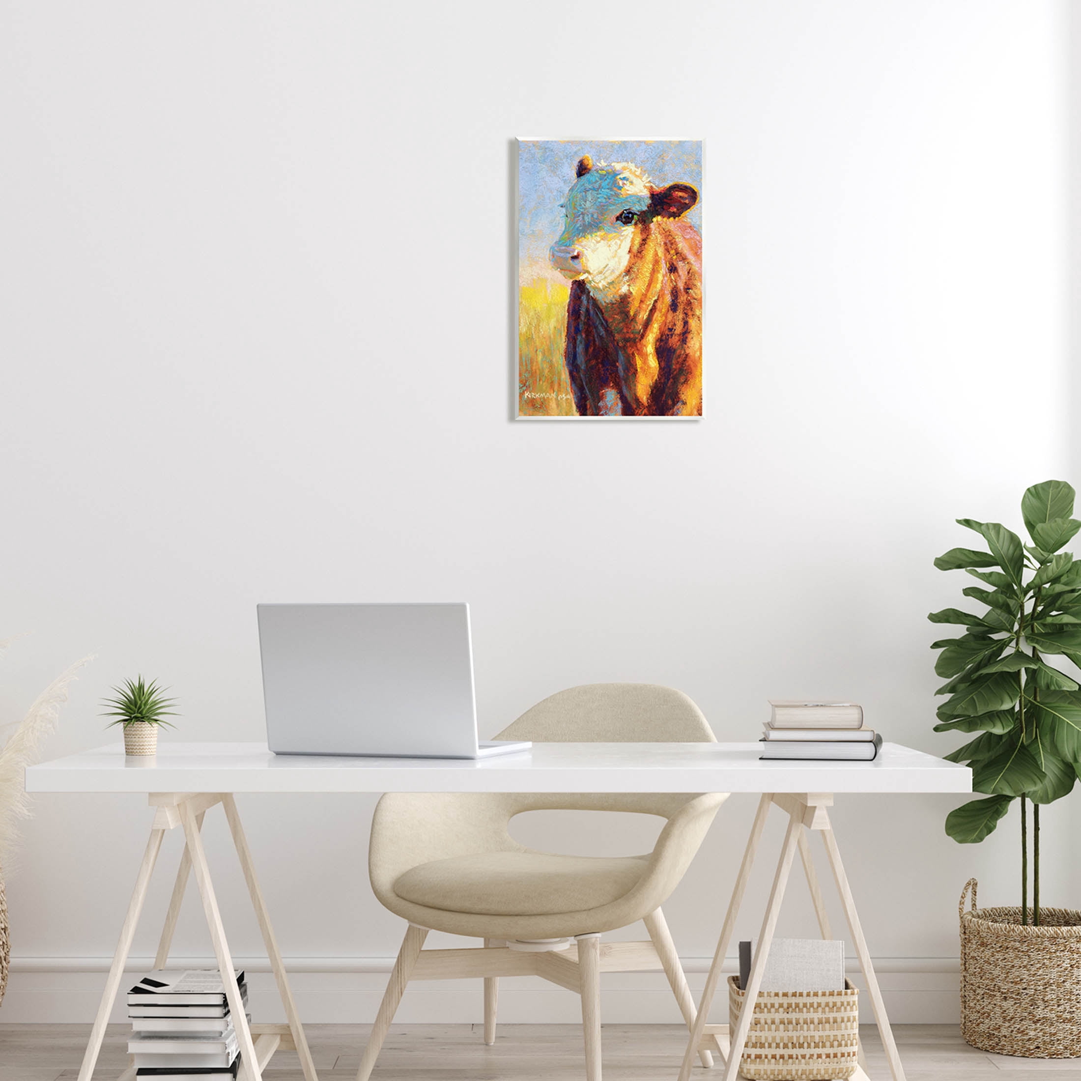 Modern Cow Portrait Impressionism Animals & Insects Painting Unframed Art Print Wall Art