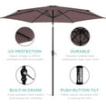 thumbnail image 5 of LEIYY 10ft Outdoor Steel Polyester Market Patio Umbrella w/Crank, Easy Push Button, Tilt, Table Compatible - Deep Taupe, 5 of 14