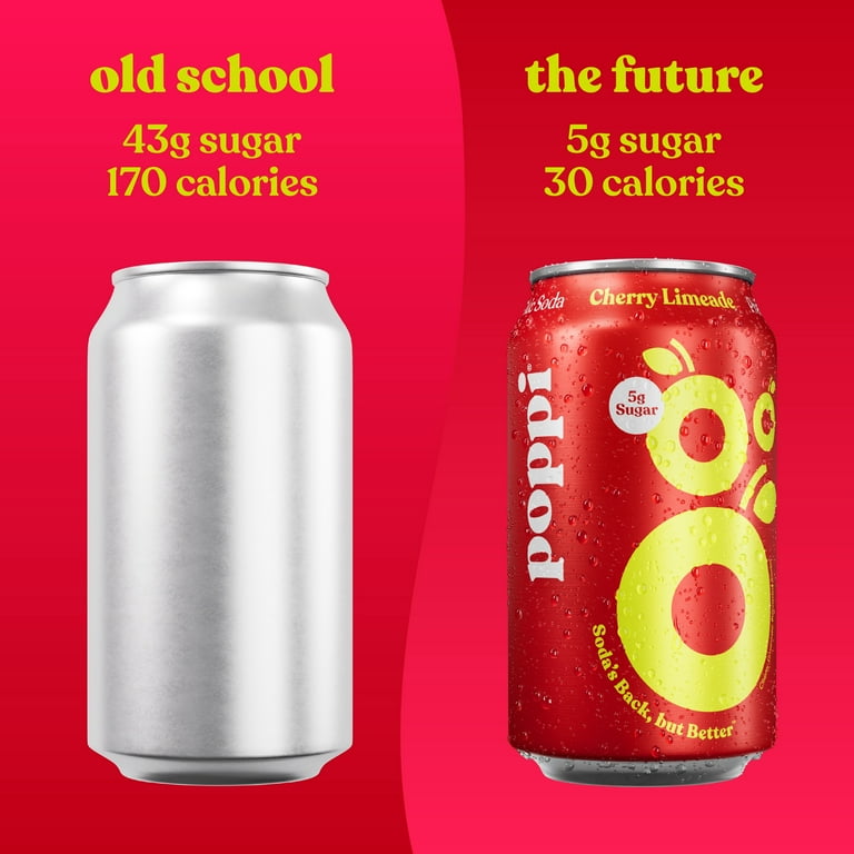 poppi, Prebiotic Soda, Cherry Limeade, 12 oz, 12 Pack Cans