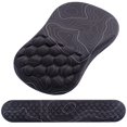 thumbnail image 1 of Alfombrilla de ratón con soporte para muñeca y reposamuñecas para teclado Laokiiy, color negro, 1 of 7