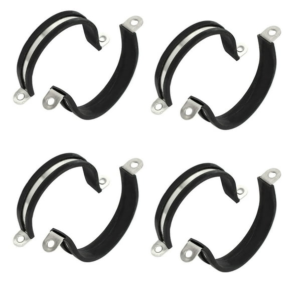 50mm Dia Rubber Lined U Shaped 304 Stainless Steel Pipe Clip Hose Clamp