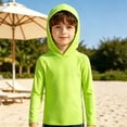 thumbnail image 6 of Bigetiay Sun UPF 50+ Beach Hooded Rash Guard for Boys – Long Sleeve Pullover Sun Shirt with Raglan Sleeves for Kids, Size 2-3 Years, 6 of 6