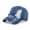 Blue, variant on Distressed Denim Baseball Cap with Ripped Holes and Frayed Edges Featuring Vintage Washed Cotton Texture and Curved Brim Blue